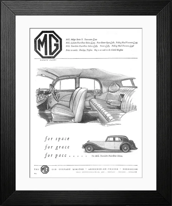Framed Print : 1937 MG Two Litre Framed Print : 1937 MG Two Litre