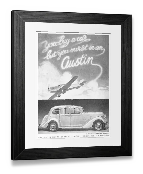 Framed Print : 1937 Austin Fourteen Goodwood Saloon Car Framed Print : 1937 Austin Fourteen Goodwood Saloon Car