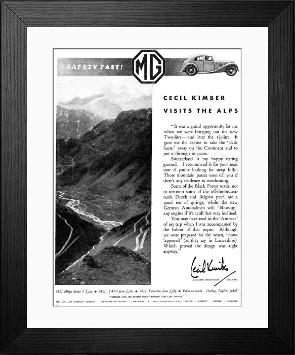 Framed Print : 1938 MG Motor Cars Framed Print : 1938 MG Motor Cars