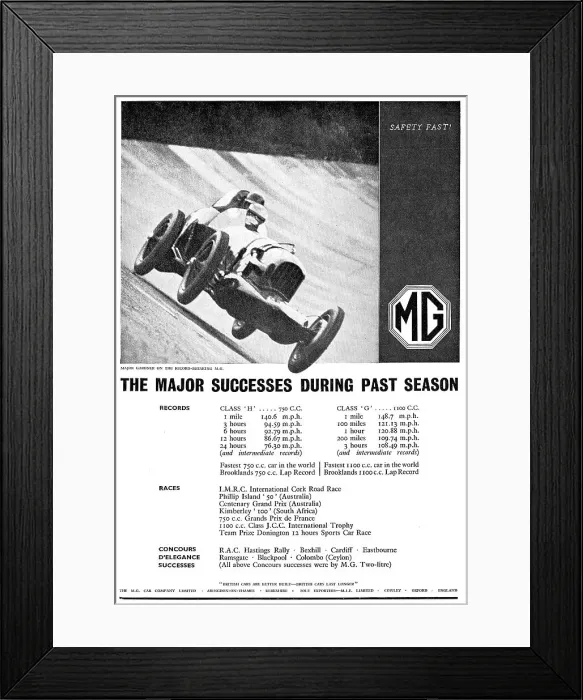 Framed Print : 1938 MG Motor Cars Framed Print : 1938 MG Motor Cars