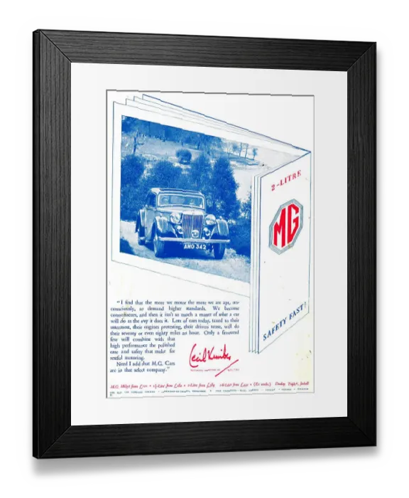 Framed Print : 1938 MG Motor Cars - AMO 342 Framed Print : 1938 MG Motor Cars - AMO 342