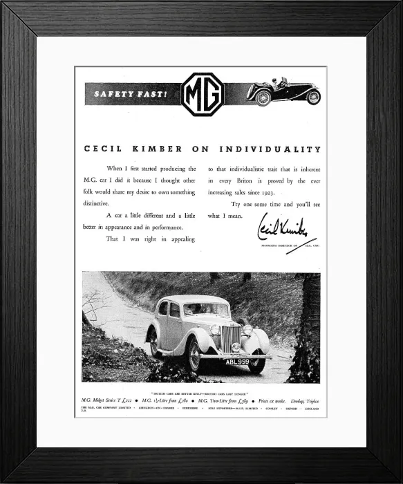 Framed Print : 1938 MG Motor Cars Framed Print : 1938 MG Motor Cars