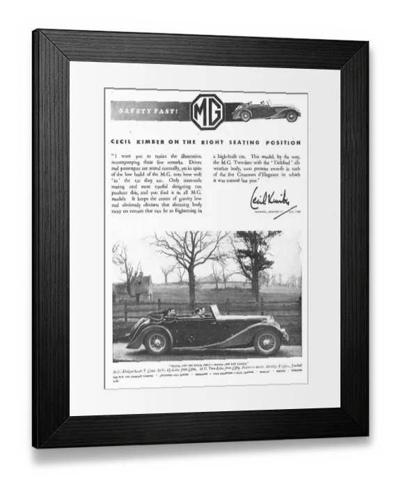 Framed Print : 1938 MG Motor Cars Framed Print : 1938 MG Motor Cars