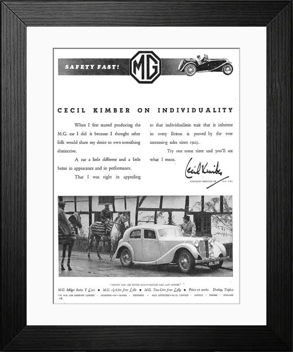 Framed Print : 1938 MG Motor Cars Framed Print : 1938 MG Motor Cars