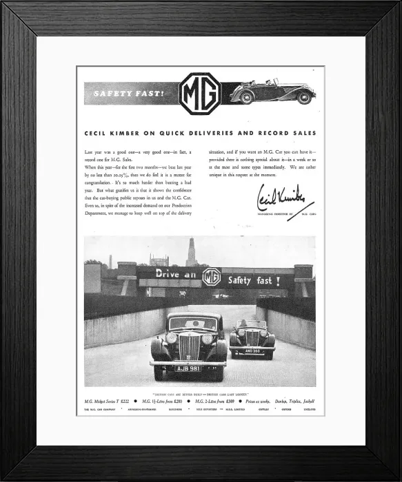 Framed Print : 1938 MG Motor Cars Framed Print : 1938 MG Motor Cars