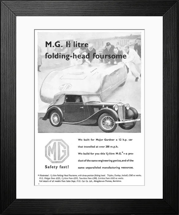 Framed Print : MG Midget - MG Car Co Ltd. Date: 1939 Framed Print : MG Midget - MG Car Co Ltd. Date: 1939
