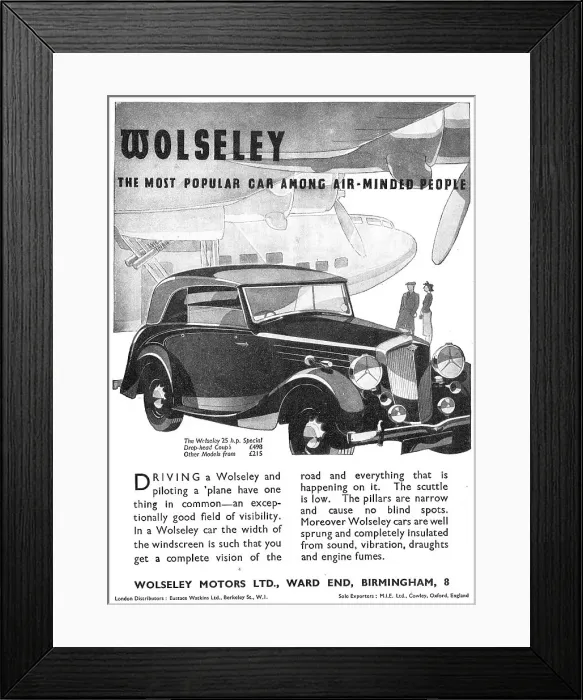 Framed Print : 1939 Wolseley 25HP Drop Head Coupe Framed Print : 1939 Wolseley 25HP Drop Head Coupe