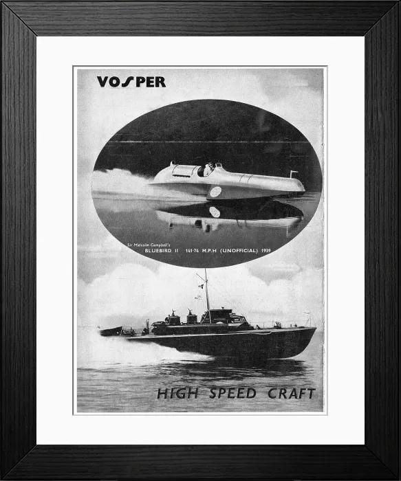 Framed Print : Vosper High Speed Watercraft 1939 Framed Print : Vosper High Speed Watercraft 1939