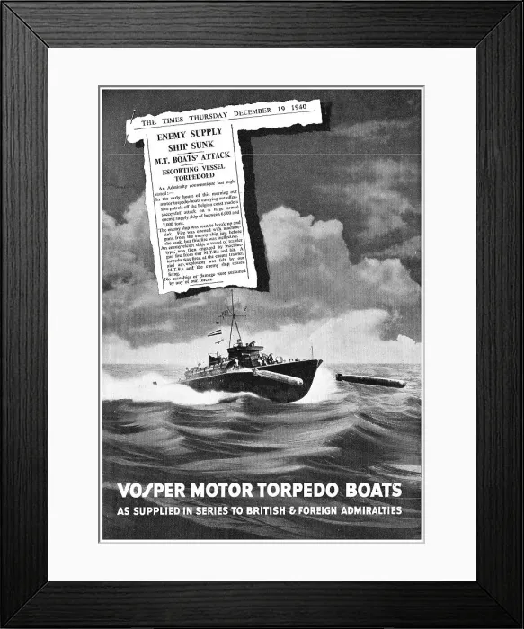 Framed Print : Vosper Motor Torpedo Boat Framed Print : Vosper Motor Torpedo Boat