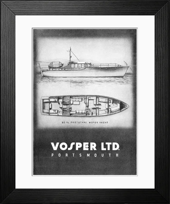 Framed Print : Vosper 60 Ft Motor Yacht Framed Print : Vosper 60 Ft Motor Yacht