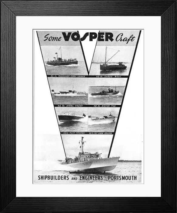 Framed Print : Vosper Marine Engineers & Boat Builders Framed Print : Vosper Marine Engineers & Boat Builders