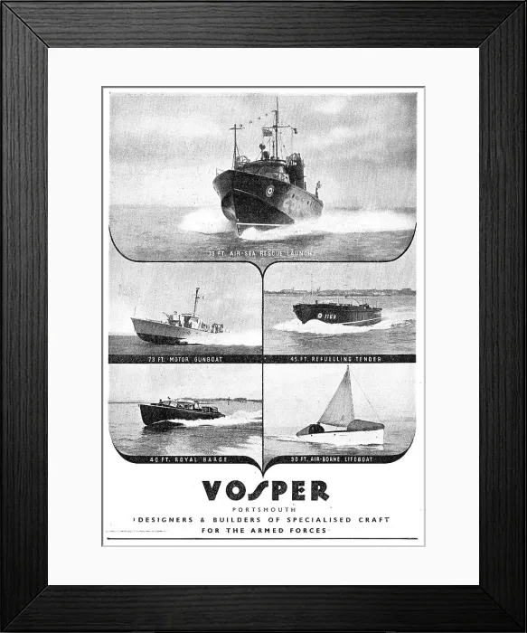 Framed Print : Vosper Marine Craft For The Armed Forces Framed Print : Vosper Marine Craft For The Armed Forces