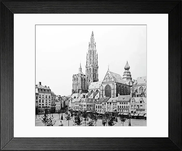 Framed Print : Antwerp Cathedral, Victorian period Framed Print : Antwerp Cathedral, Victorian period