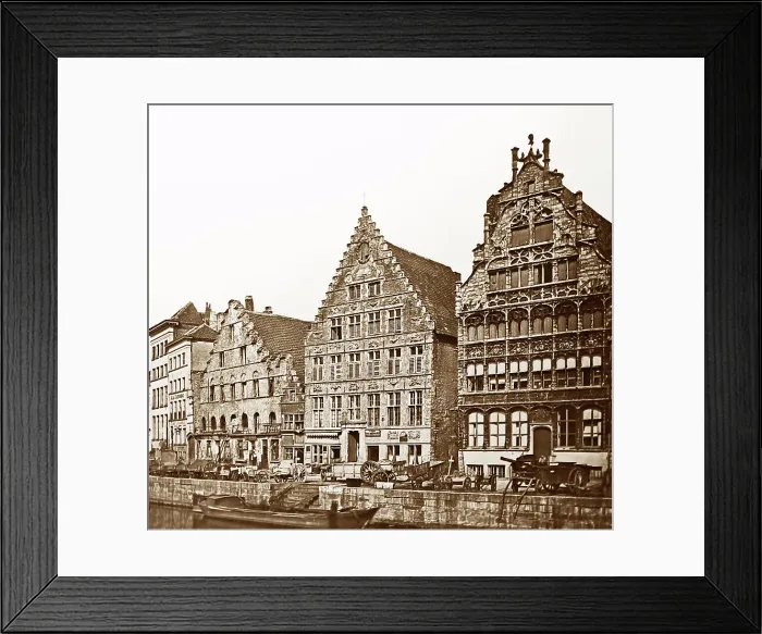 Framed Print : Old houses, Ghent, Belgium, Victorian period Framed Print : Old houses, Ghent, Belgium, Victorian period