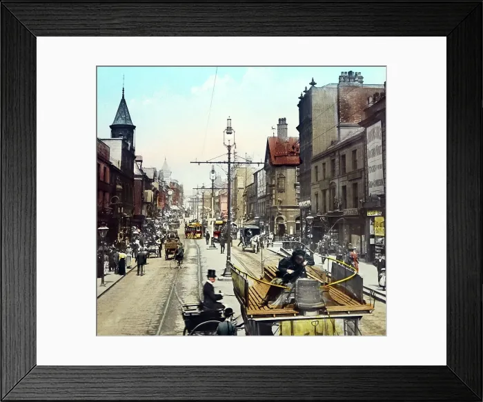 Framed Print : Briggate, Leeds, Yorkshire, Victorian period Framed Print : Briggate, Leeds, Yorkshire, Victorian period