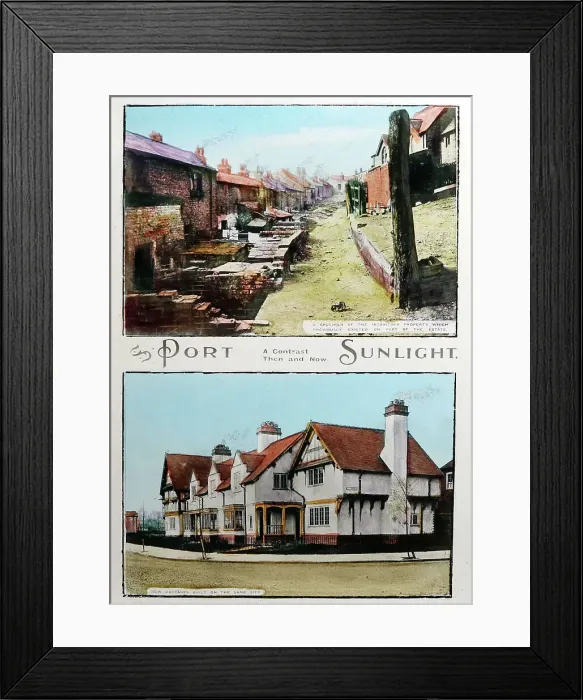 Framed Print : Before and after contrast, Port Sunlight Village, Wirral Framed Print : Before and after contrast, Port Sunlight Village, Wirral
