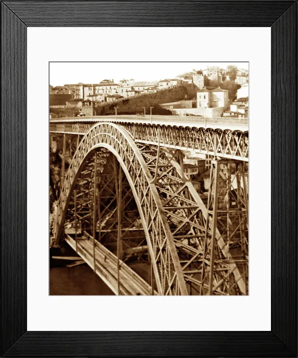 Framed Print : Porto Bridge, Portugal, early 1900s Framed Print : Porto Bridge, Portugal, early 1900s