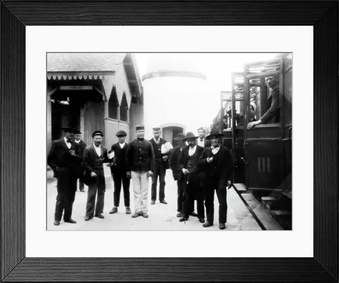 Framed Print : A River Douro Valley railway station, Portugal, early 1900s Framed Print : A River Douro Valley railway station, Portugal, early 1900s