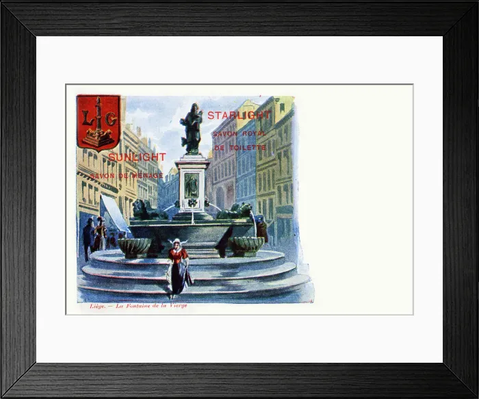 Framed Print : The Fountain of the Virgin, Liege, Belgium - Soap advert Framed Print : The Fountain of the Virgin, Liege, Belgium - Soap advert