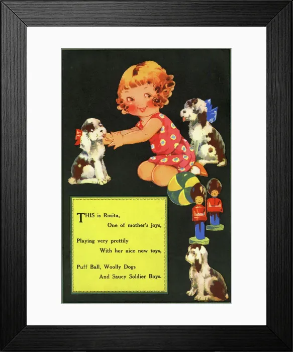 Framed Print : Girl and three dogs Framed Print : Girl and three dogs
