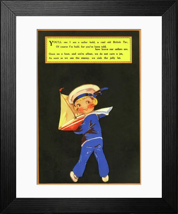 Framed Print : Sailor Girl carrying pond yacht Framed Print : Sailor Girl carrying pond yacht