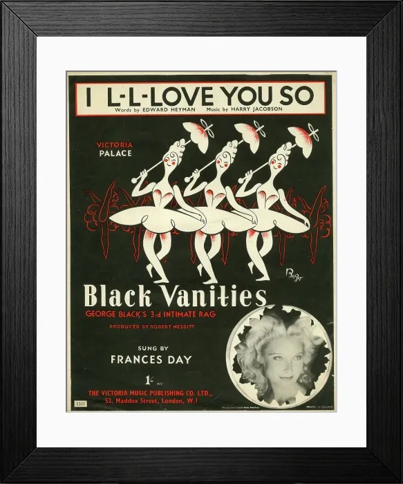 Framed Print : Sheet Music Cover - I L-L-Love You So Framed Print : Sheet Music Cover - I L-L-Love You So