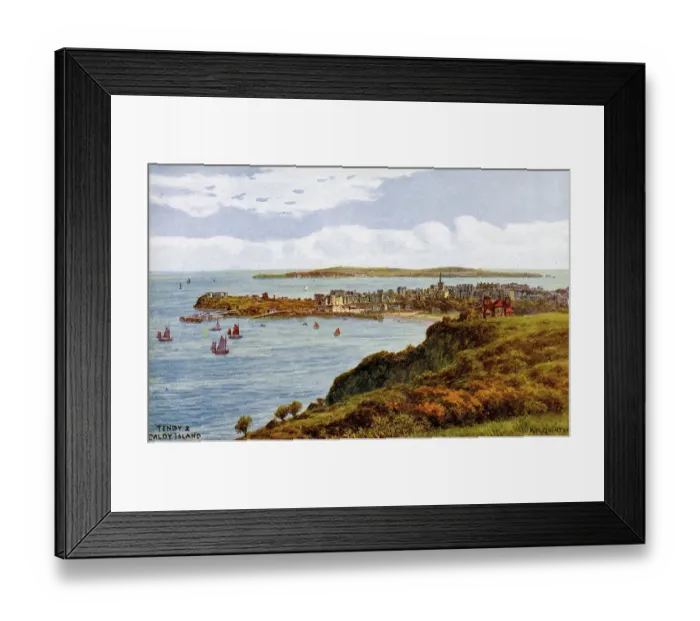 Framed Print : Tenby and Caldey Island, Pembrokeshire, South Wales Framed Print : Tenby and Caldey Island, Pembrokeshire, South Wales