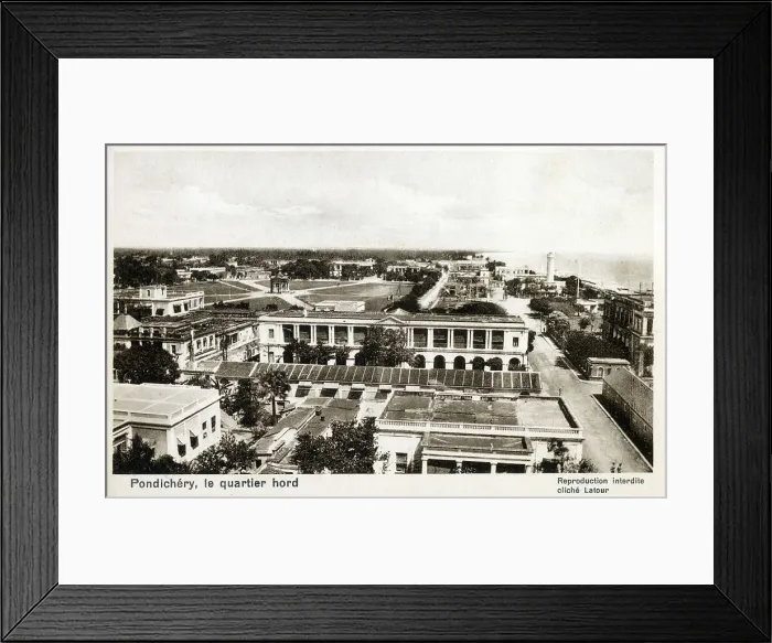 Framed Print : Pondicherry, India - Quartier Hord Framed Print : Pondicherry, India - Quartier Hord