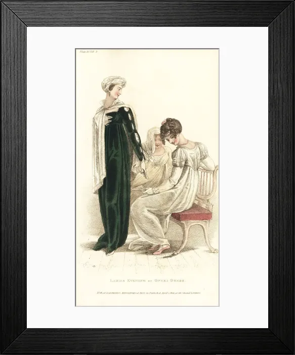 Framed Print : Regency women at the opera in evening dresses Framed Print : Regency women at the opera in evening dresses