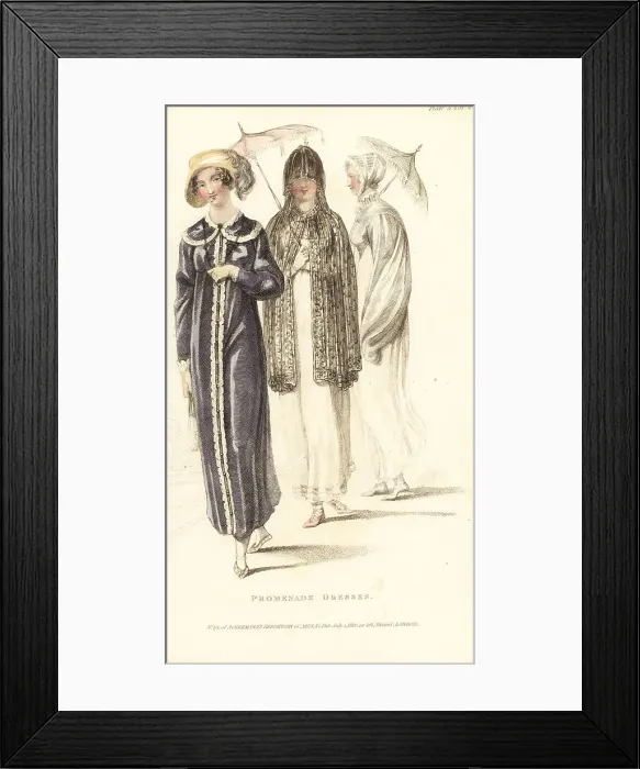 Framed Print : Women promenading in Kensington Gardens, London, 1810 Framed Print : Women promenading in Kensington Gardens, London, 1810