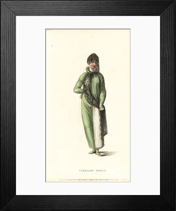 Framed Print : Regency woman in carriage dress, 1811 Framed Print : Regency woman in carriage dress, 1811