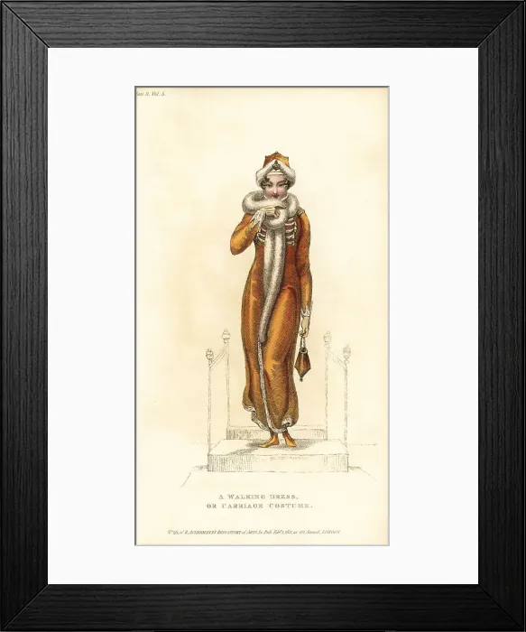 Framed Print : Regency woman in promenade costume Framed Print : Regency woman in promenade costume