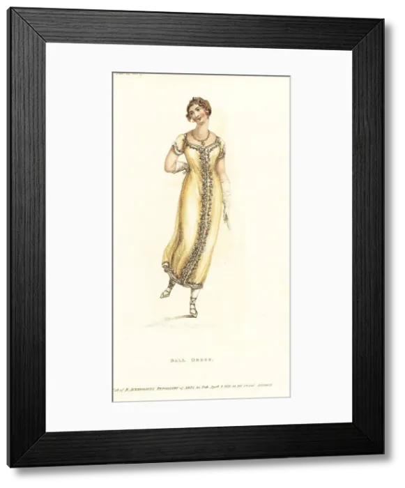 Framed Print : Regency woman dancing in a ball gown, 1811 Framed Print : Regency woman dancing in a ball gown, 1811