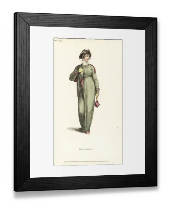 Framed Print : Regency woman in Pomeranian mantle, 1812 Framed Print : Regency woman in Pomeranian mantle, 1812