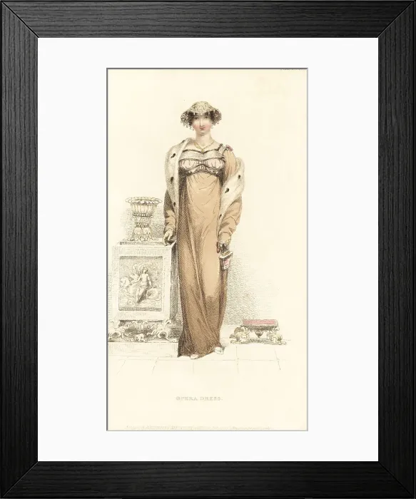 Framed Print : Regency woman in opera dress designed by Elizabeth Gill Framed Print : Regency woman in opera dress designed by Elizabeth Gill