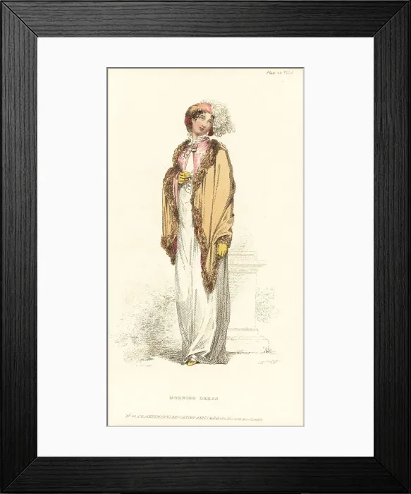 Framed Print : Regency woman in morning or carriage costume Framed Print : Regency woman in morning or carriage costume