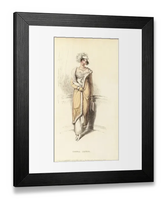 Framed Print : Regency woman in opera dress and robe pelisse, 1813 Framed Print : Regency woman in opera dress and robe pelisse, 1813