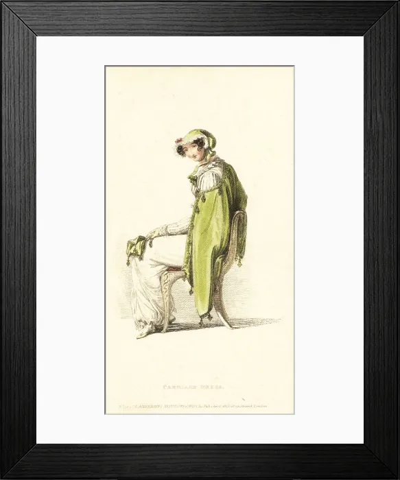 Framed Print : Regency woman in carriage dress, 1813 Framed Print : Regency woman in carriage dress, 1813