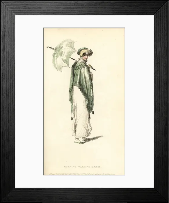 Framed Print : Regency woman in morning walking dress Framed Print : Regency woman in morning walking dress