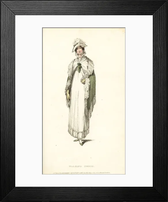 Framed Print : Regency woman in Blucher hat, 1814 Framed Print : Regency woman in Blucher hat, 1814