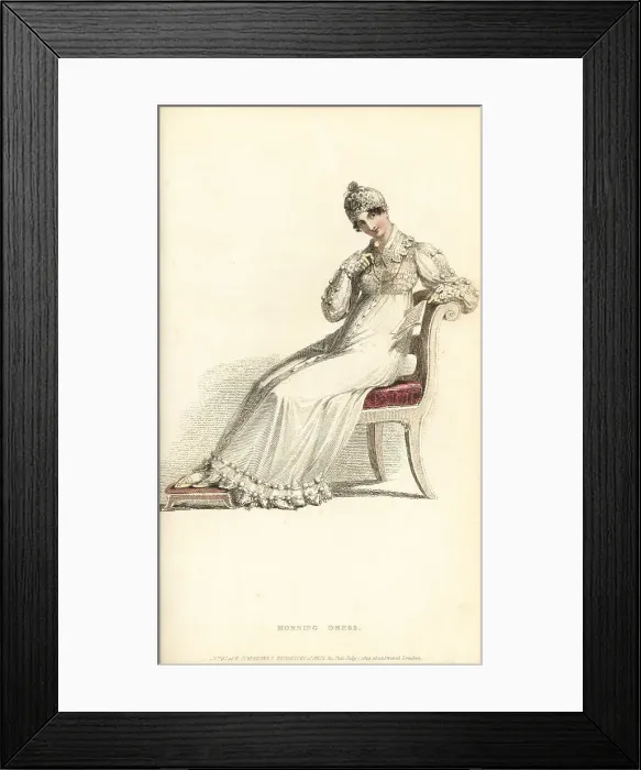 Framed Print : Regency woman reading a letter with lorgnette, 1814 Framed Print : Regency woman reading a letter with lorgnette, 1814