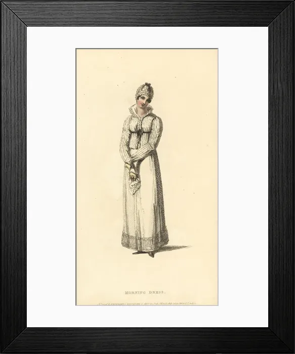 Framed Print : Regency woman in morning dress, 1815 Framed Print : Regency woman in morning dress, 1815