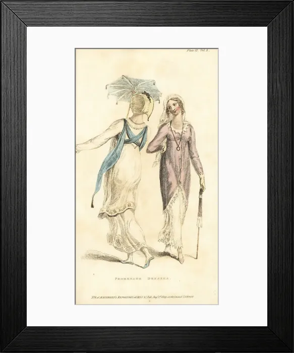 Framed Print : Regency women in promenade dresses Framed Print : Regency women in promenade dresses
