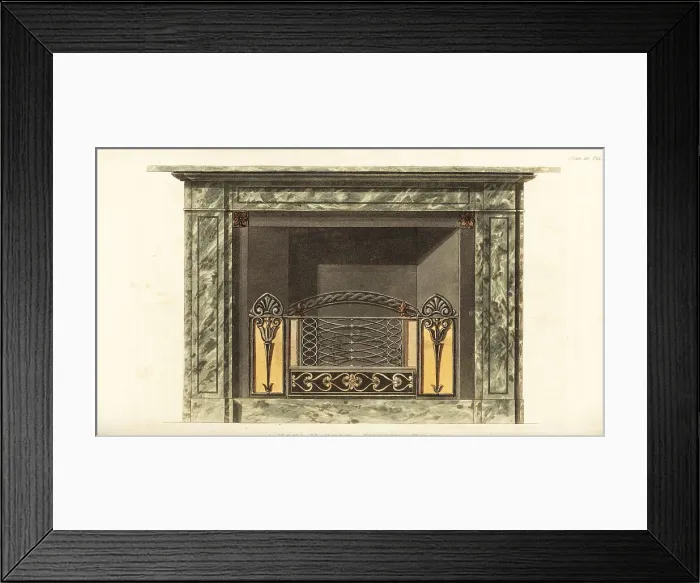 Framed Print : Mona marble chimney piece designed by George Bullock, 1777-1818 Framed Print : Mona marble chimney piece designed by George Bullock, 1777-1818