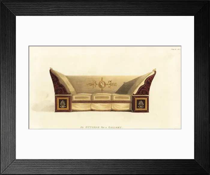 Framed Print : An Ottoman sofa for a gallery Framed Print : An Ottoman sofa for a gallery