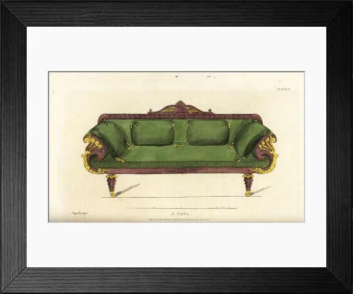 Framed Print : A drawing-room sofa designed by John Taylor Framed Print : A drawing-room sofa designed by John Taylor