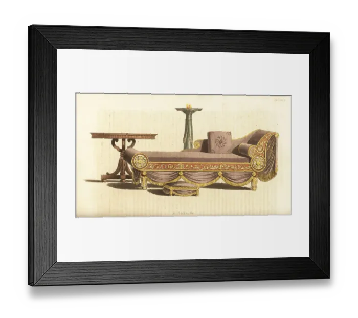 Framed Print : Fashionable furniture for a boudoir or lady's dressing room Framed Print : Fashionable furniture for a boudoir or lady's dressing room