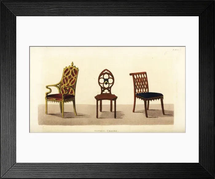 Framed Print : Gothic dining chairs Framed Print : Gothic dining chairs