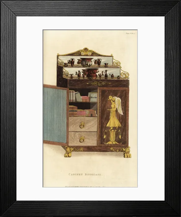 Framed Print : Cabinet bookcase, Regency era Framed Print : Cabinet bookcase, Regency era
