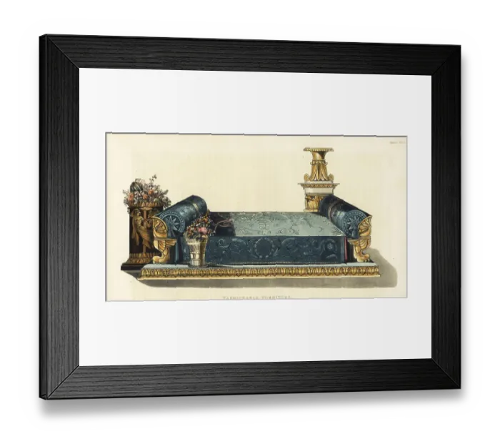 Framed Print : Fashionable furniture: a Parisian faineante or idler and accompa Framed Print : Fashionable furniture: a Parisian faineante or idler and accompa